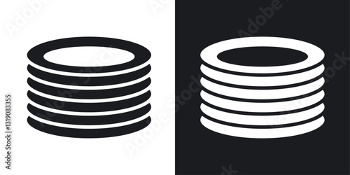 Plates vector icon set in solid style.