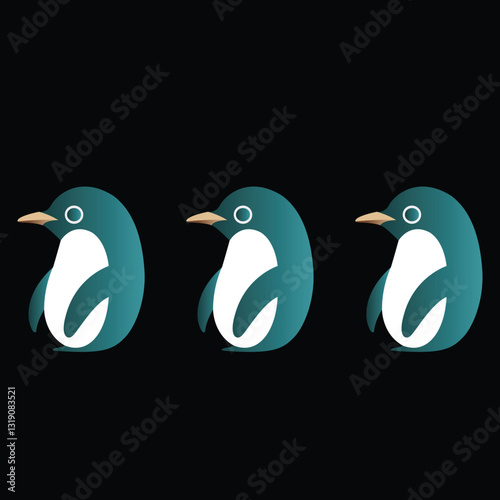 Minimalist penguin logo design for branding and marketing in modern vector style