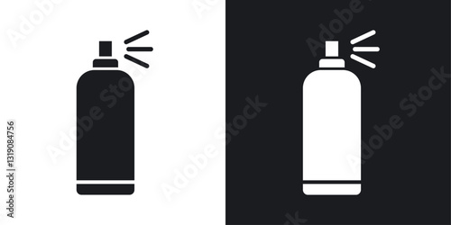 Spray can vector icon set in solid style.