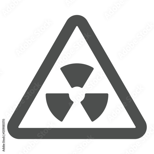 Triangle nuclear warning solid icon, radioactive pollution concept. Vector graphics. Sticker for barrels sign on white background, glyph style icon for mobile or web design.