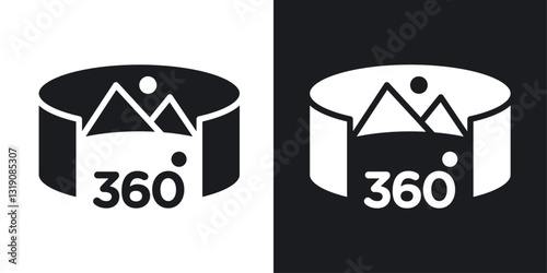 Tour virtual vector icon set in solid style.