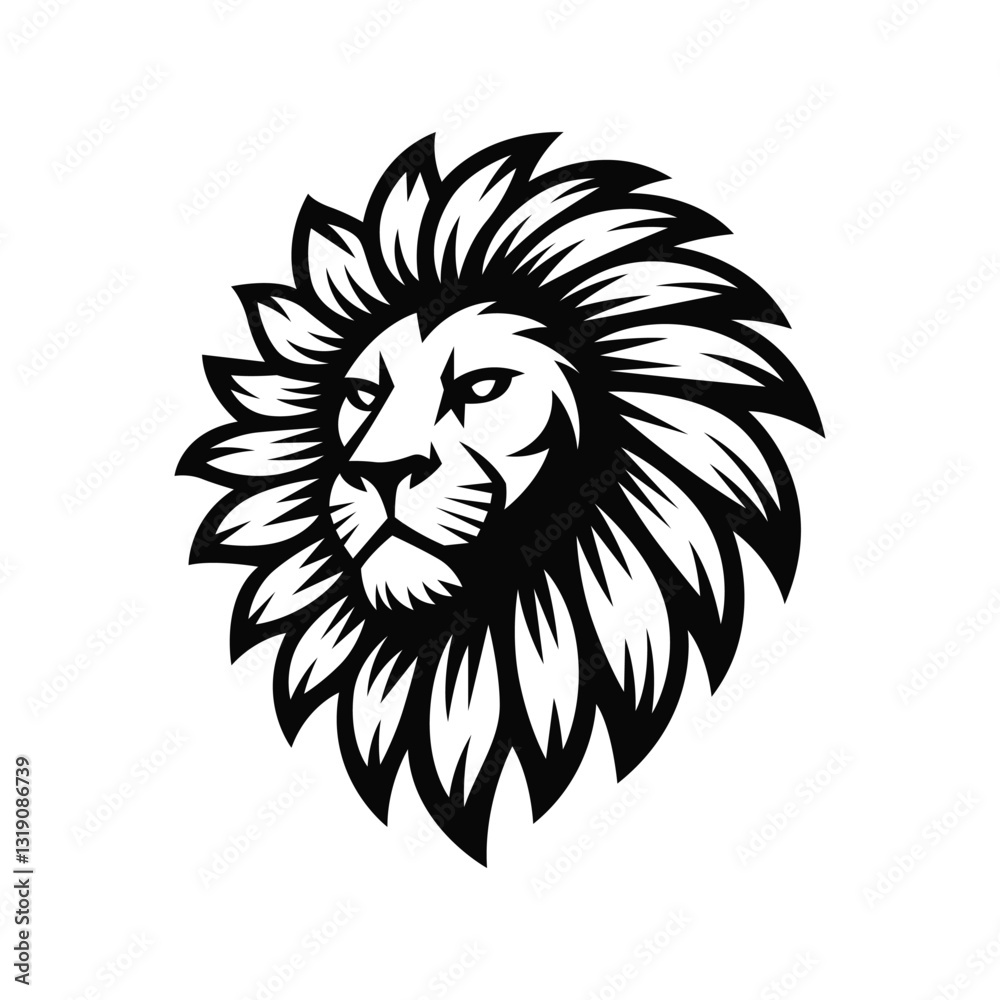 Obraz premium Lion sunflower logo