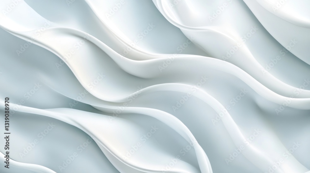 Obraz premium Abstract White Waves: A Serene Digital Art Piece