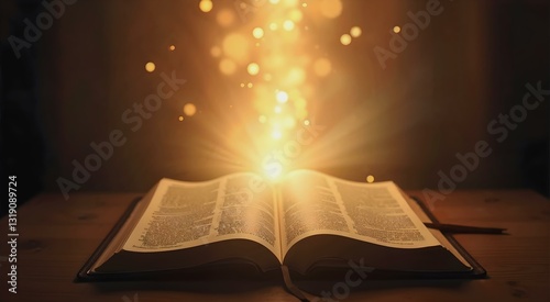 Conceptual portrayal of divine inspiration with a radiant Bible