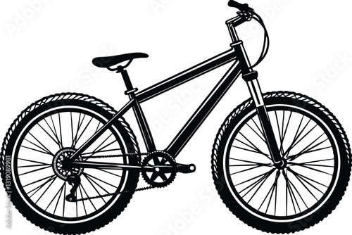 Black silhouette mountain bike Vector