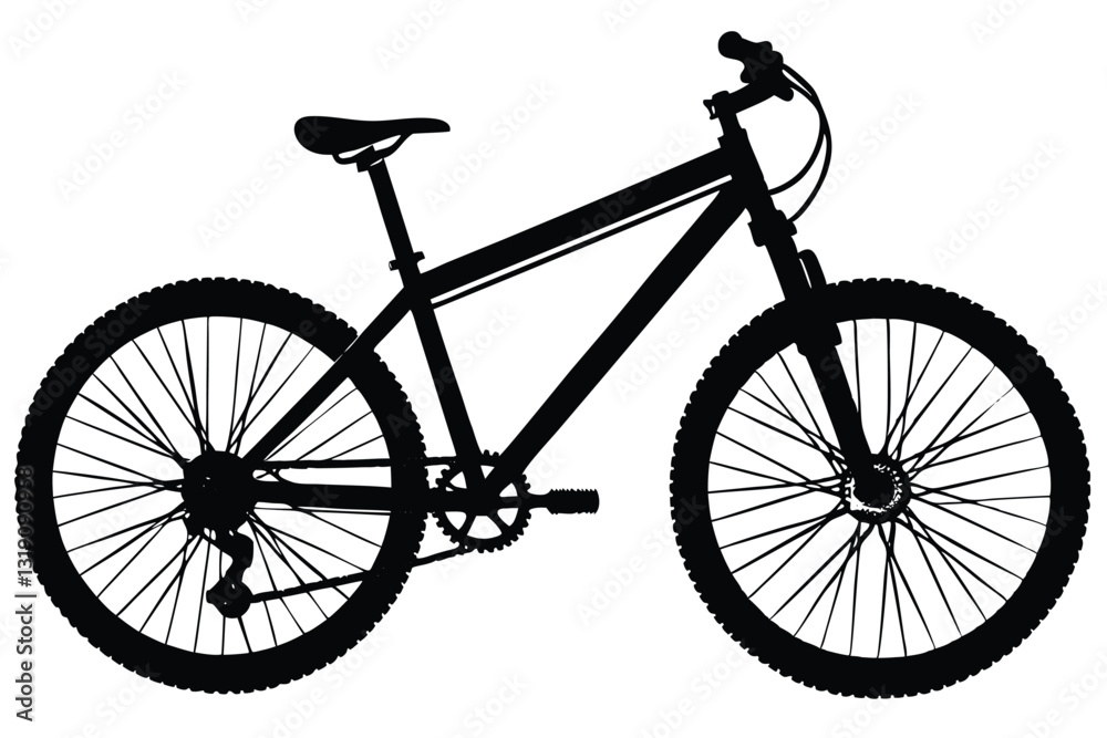 Obraz premium mountain bike side view silhouette