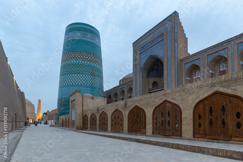Kaltaminor is a memorial minaret  in Khiva, Uzbekista photo