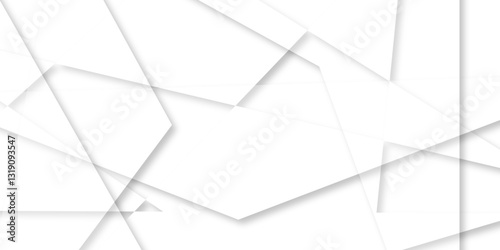 Abstract background with liens and triangles shape on white background. White and golden geometric overlapping rectangle pattern Geometric background soft shadows as patten ..White polygon textured .