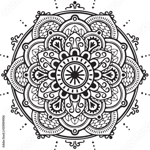 Beautiful flower art and mandala vector design