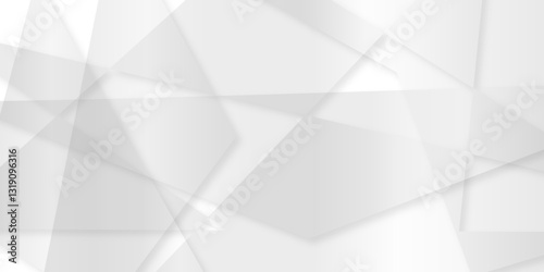 Abstract background with liens and triangles shape on white background. White and golden geometric overlapping rectangle pattern Geometric background soft shadows as patten ..White polygon textured .