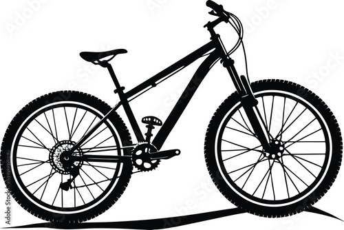 silhouette mountain bike vector