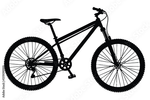 silhouette mountain bike vector