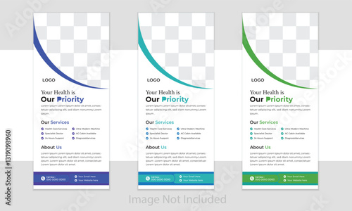 Healthcare roll up banner design template medical healthcare roll up banner layout design.