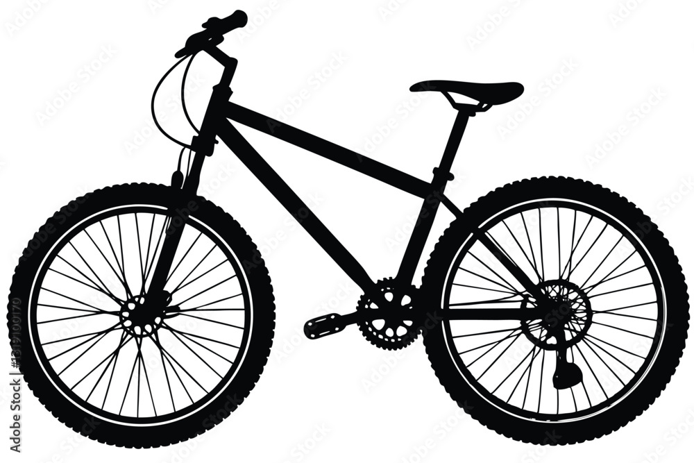 Obraz premium Silhouette of mountain bike