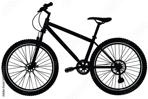 Silhouette of mountain bike