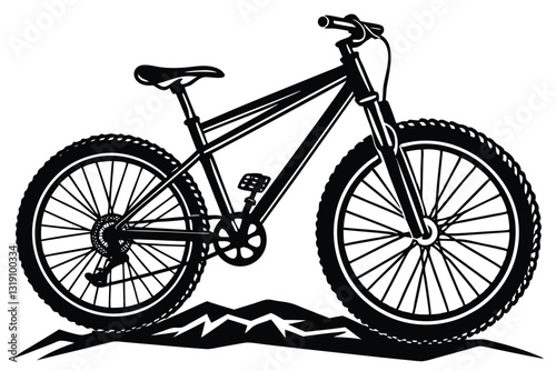 Silhouette of mountain bike