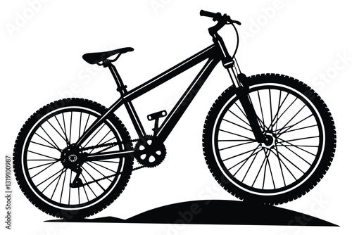 Silhouette of mountain bike