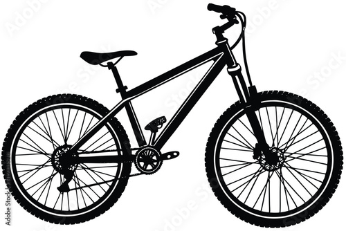 Silhouette of mountain bike vector clipart Vector