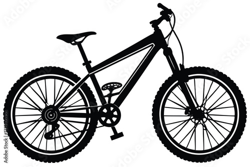 Silhouette of mountain bike vector clipart illustration Vector