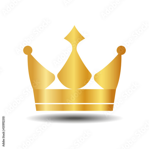 Golden crown on a white background
