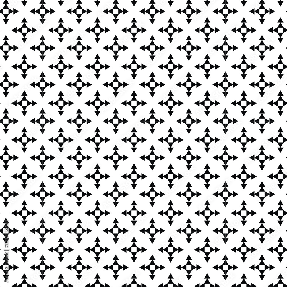 Black and white vector seamless pattern with small diamonds , star shapes ,rhombuses .Abstract black and white geometric texture .Simple minimal wide repeat background . Black and white vector seamless pattern with small diamonds , star shapes ,rhombuses .Abstract black and white geometric texture .Simple minimal wide repeat background .