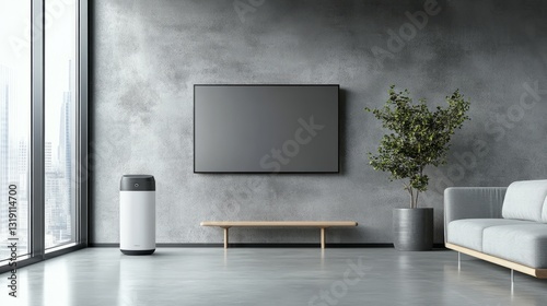 Technology Smart Speaker Perspective Gray Logo Wall photo