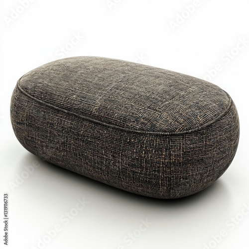 a dark brown pouf on a white background 
