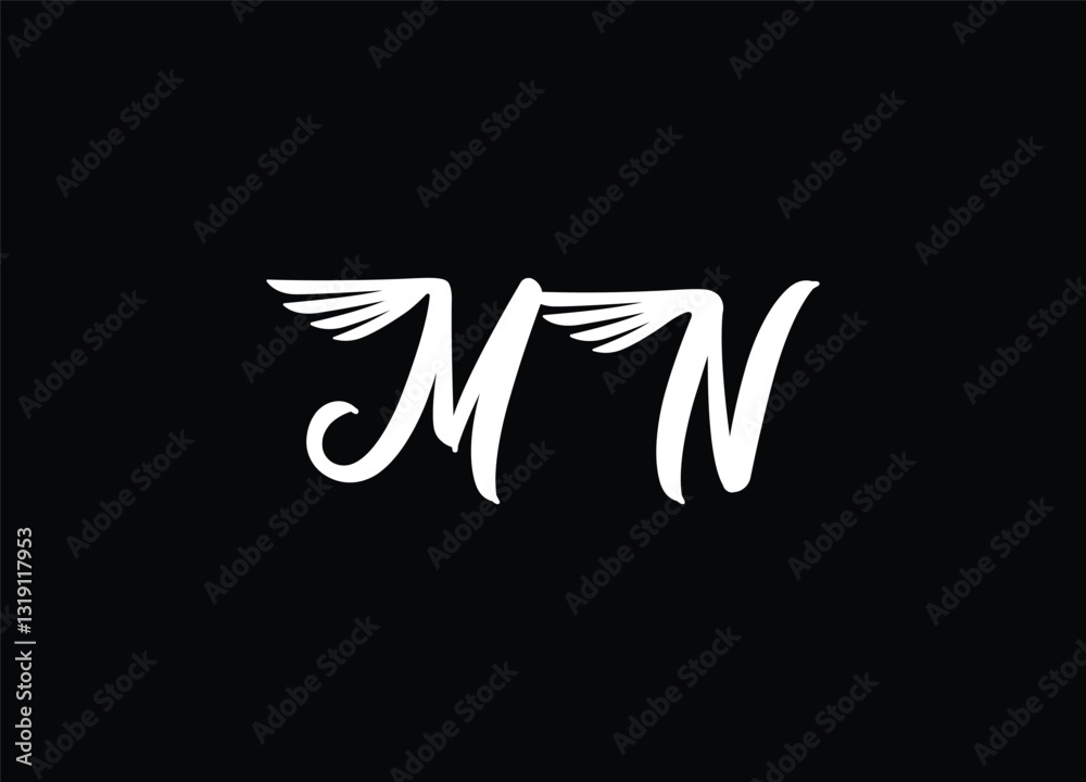 MN Abstract Letters Logo Monogram MN Abstract Letters Logo Monogram