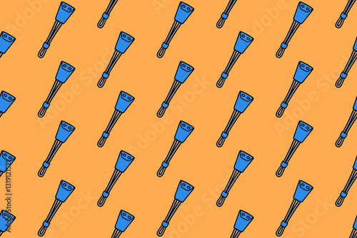 climbing trapezoid stopper colorful seamless pattern on orange background set. doodle carved chock equipment illustration pattern background. chock nut background for climbing sport club merchandise