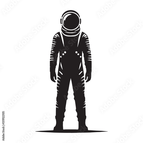 Weightless Astronaut silhouette, floating through the vast unknown - Astronaut illustration - Minimalist Astronaut vector - Profession silhouette
