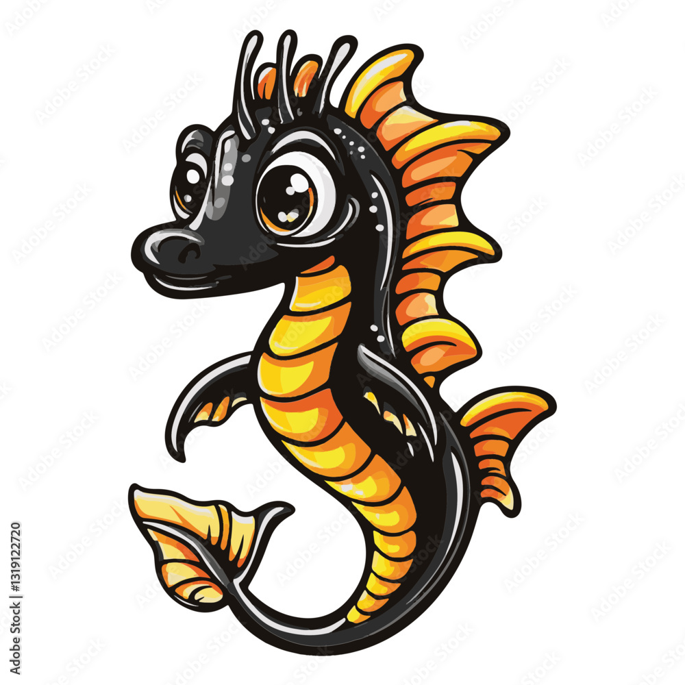Fototapeta premium Seahorse cartoon vector illustration 
