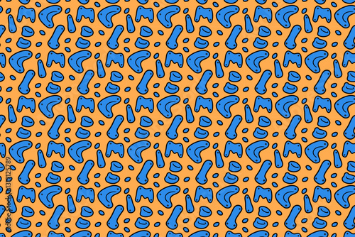 wall climbing point grips colorful seamless pattern on orange background set. doodle wall holds illustration pattern background. climbing point grips background for climbing sport club merchandise
