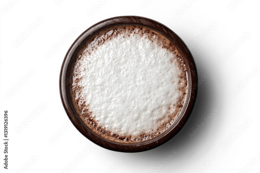 Cup of cappuccino with foam art, minimalist style, brown and white colors, coffee culture Cup of cappuccino with foam art, minimalist style, brown and white colors, coffee culture