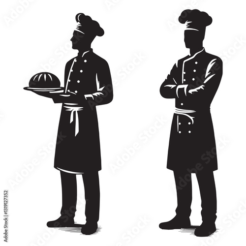Flour Whisperer Baker silhouette, mastering the science of baking - Baker illustration - Minimalist Baker vector - Profession silhouette
