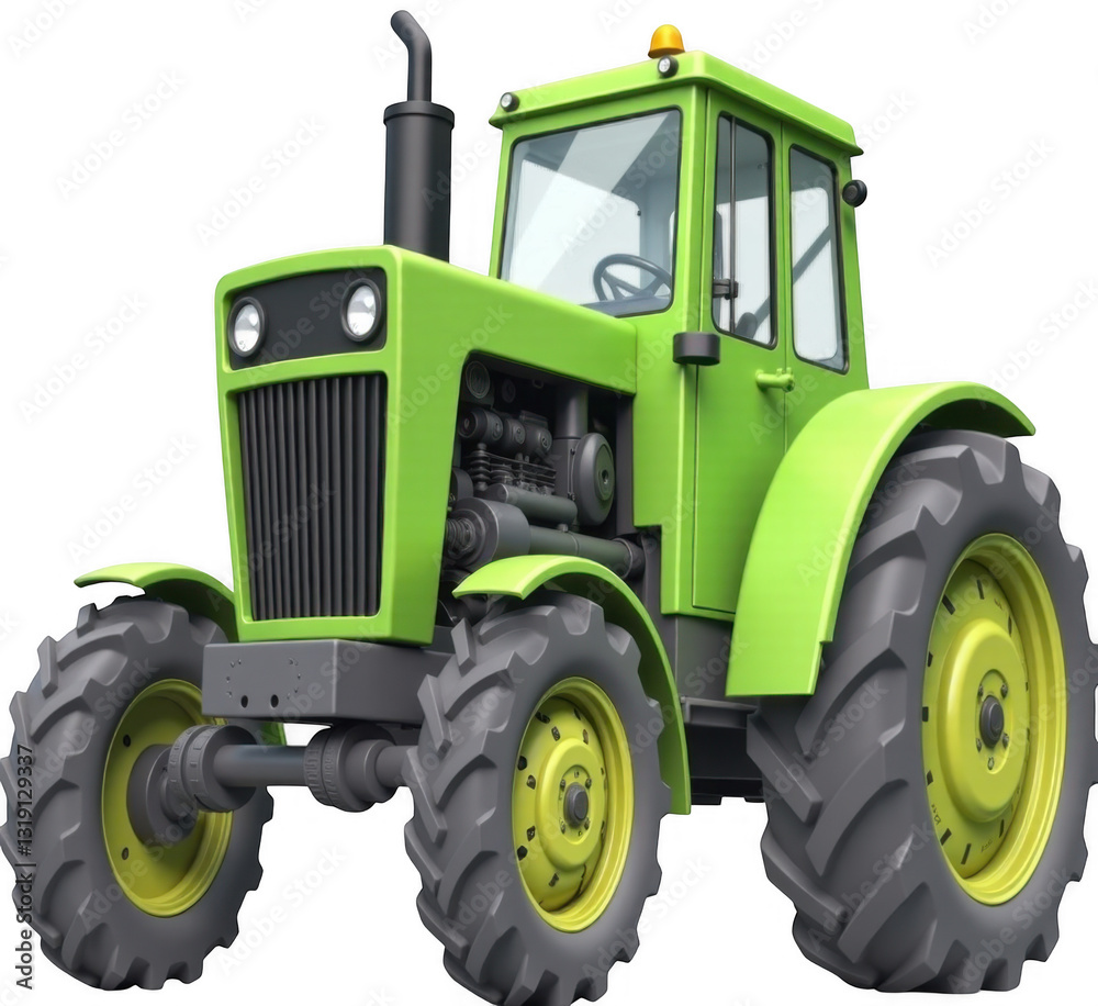 Obraz premium green tractor isolated on white