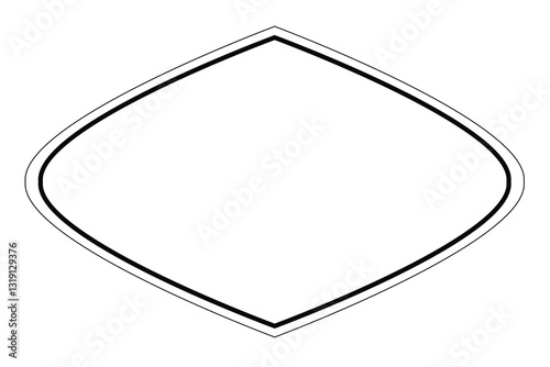 Black Outline Decorative Frame Template. Isolated on White Background. Line banner for culture, religion or historical concept designs. 