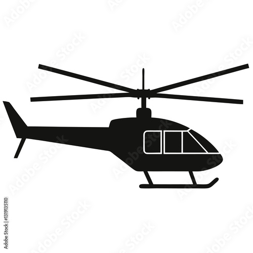 helicopter silhouette vector illustration