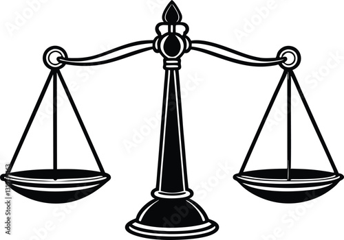 Weight balance scale silhouette on a solid white background