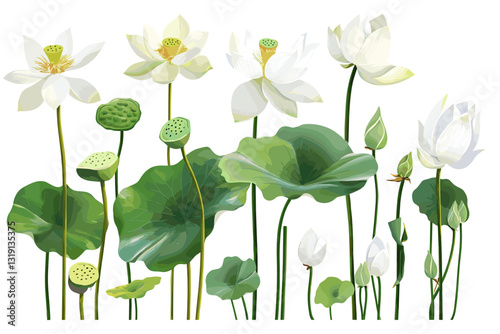 Watercolor Lotus generative AI