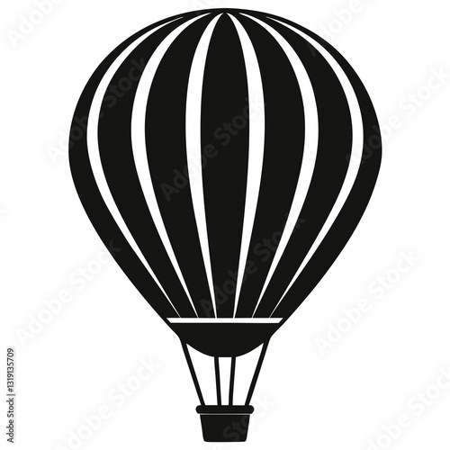 hot air balloon silhouette vector illustration