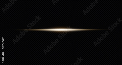 Golden beam of light. A sharp horizontal purple beam with a bright centre that fades to darkness on either side. Ideal for sci-fi designs, light transitions or futuristic effects.