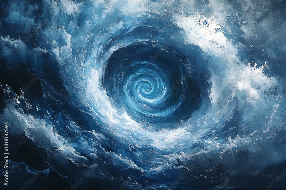 Digital Painting of a Water Vortex
