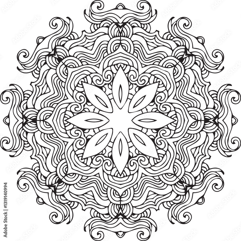 Fototapeta premium Beautiful flower art and mandala vector design