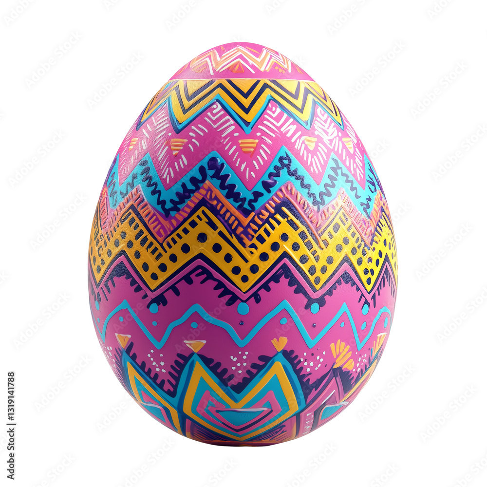 Colorful Easter Egg with Vibrant Geometric Patterns Isolated on transparent background Colorful Easter Egg with Vibrant Geometric Patterns Isolated on transparent background