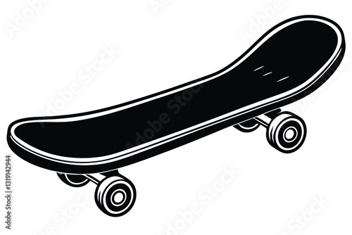 Skateboard clipart vector silhouette