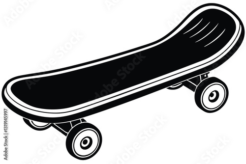 Skateboard icon silhouette vector, skateboard sport illustration