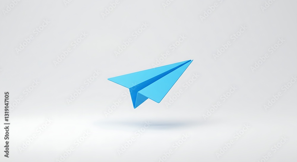 Paper airplane icon symbolizing messages on a clean white background Paper airplane icon symbolizing messages on a clean white background