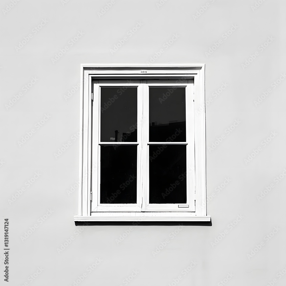 Obraz premium white window isolated on white background