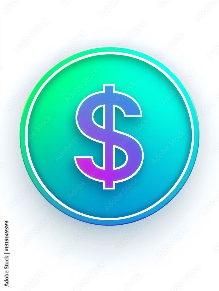 Gradient dollar sign representing wealth and finance in modern design Gradient dollar sign representing wealth and finance in modern design