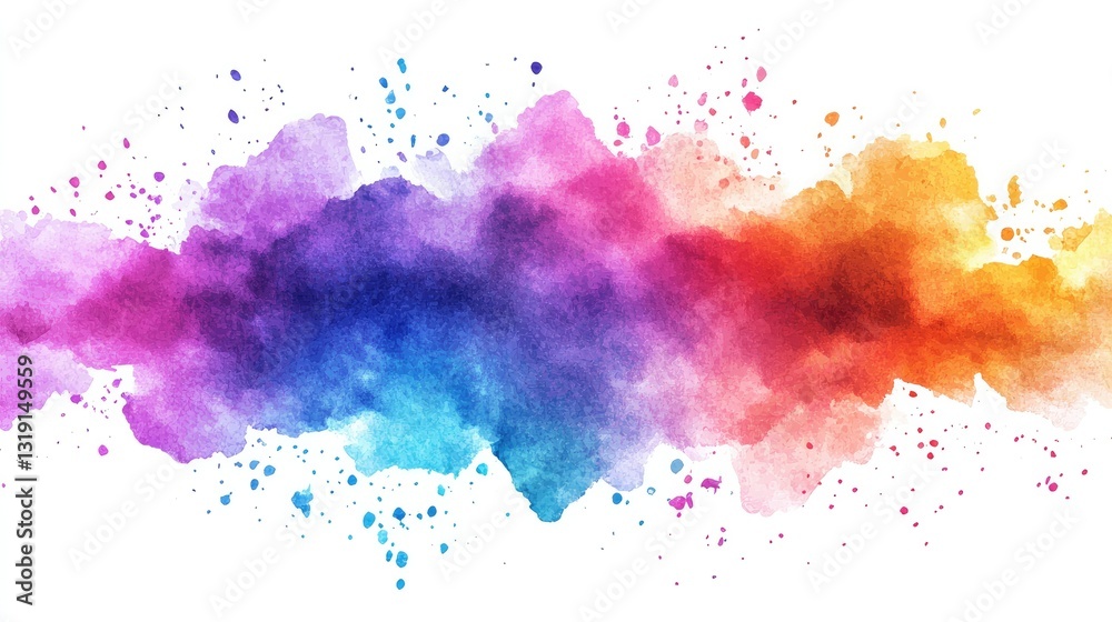 Fototapeta premium Vibrant watercolor splash with rich color textures, ideal for modern vector designs and creative projects